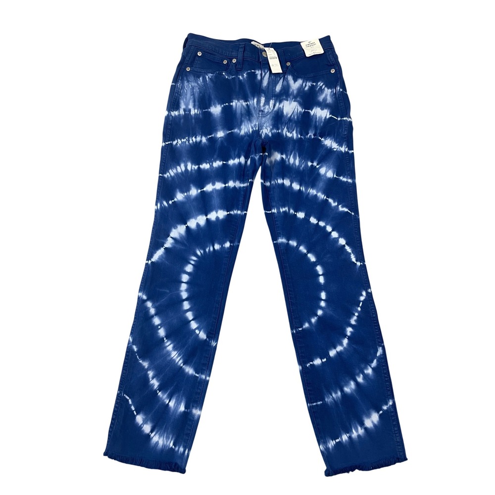 NWT J. Crew Vintage Straight Jeans Size 27 Blue Tie Dye AV448